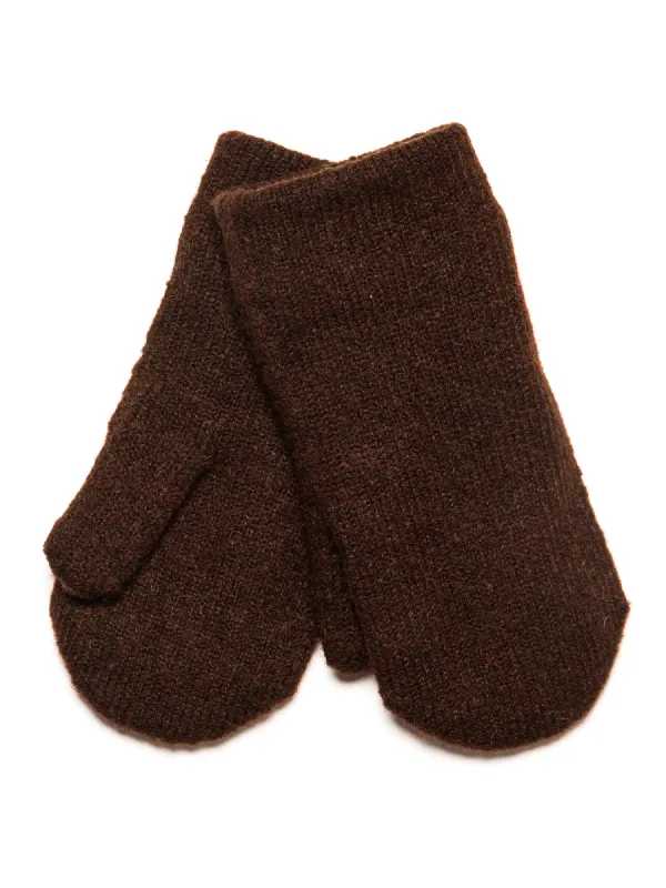 HARLOW CLASSIC KNIT MITTENS - CHOCOLATE sold by Blackwell