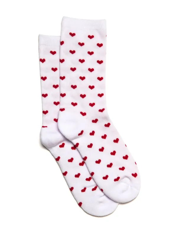 SCOUT & TRAIL HEART PRINT SOCK - WHITE sold by Blackwell