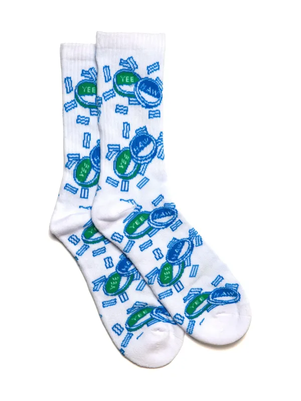 SCOUT & TRAIL YEE HAW SOCK - WHITE sold by Blackwell