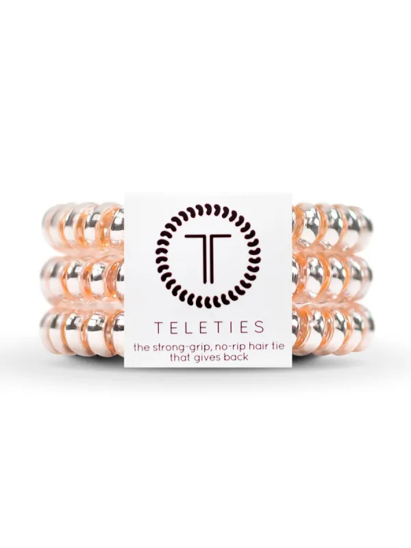 TELETIES HAIR TIE SMALL - METALLIC PINK sold by Blackwell