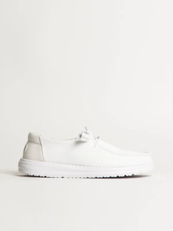 WOMENS HEYDUDE WENDY STRETCH SOX SNEAKER - WHITE sold by Blackwell