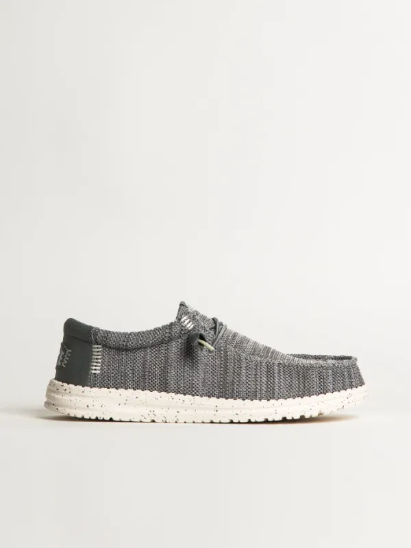 MENS HEYDUDE WALLY STRETCH SOX SLIP-ON - GREY sold by Blackwell