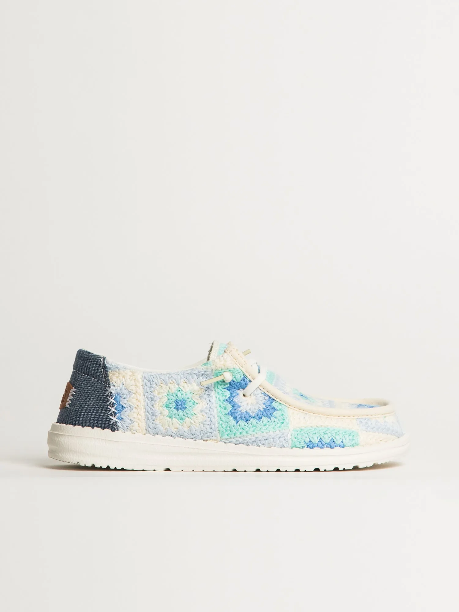 WOMENS HEYDUDE WENDY COTTAGE CROCHET SNEAKER - BLUE sold by Blackwell