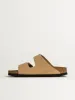 WOMENS BIRKENSTOCK ARIZONA SOFT FOOTBED NUBUCK SANDALS - MEDIUM/NARROW - SAND sold by Blackwell