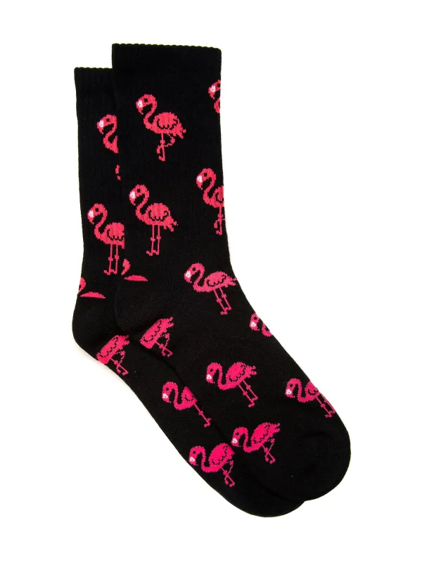 FLAMINGO SOCKS - BLACK sold by Blackwell