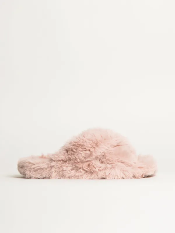 WOMENS HARLOW CROSSOVER SLIPPER - CHERRY sold by Blackwell