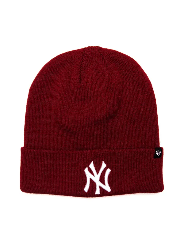 47 NY YANKEES RAISED CUFF KNIT BEANIE - RED sold by Blackwell