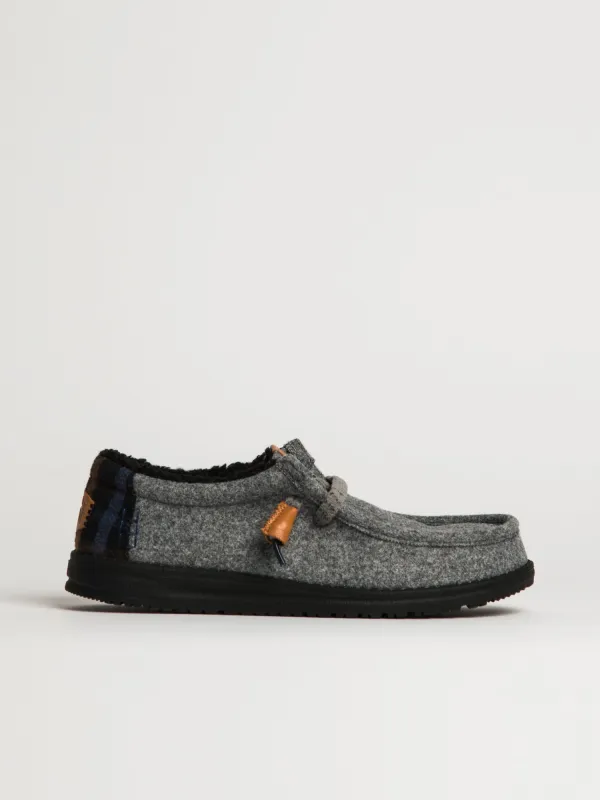 MENS HEYDUDE WALLY COZY PLAID - GREY sold by Blackwell