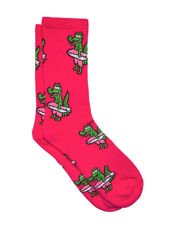 SURFING SHARK SOCKS - HOT PINK sold by Blackwell
