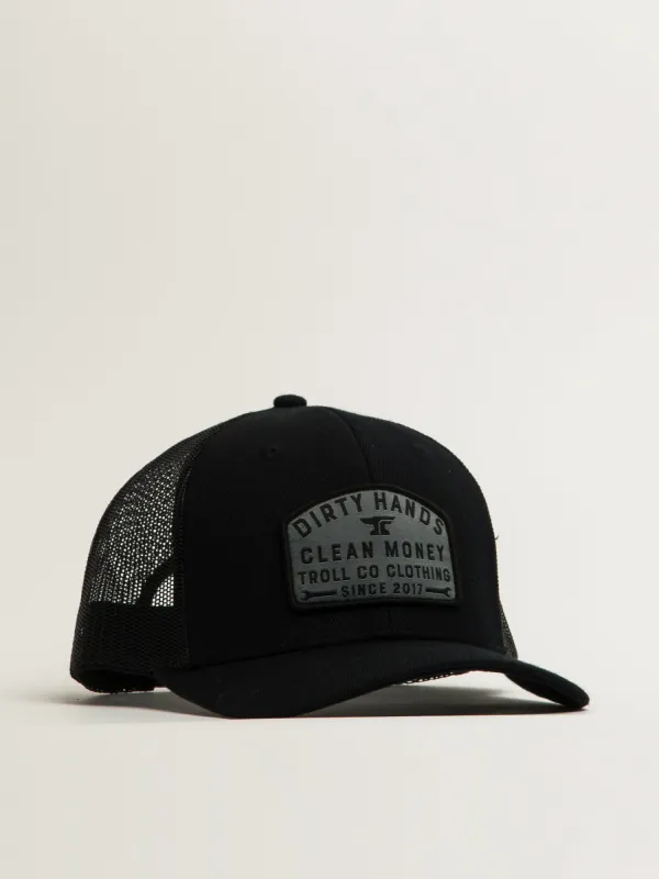 TROLL CO. DHCM WRENCH CURVED BRIM TRUCKER HAT sold by Blackwell