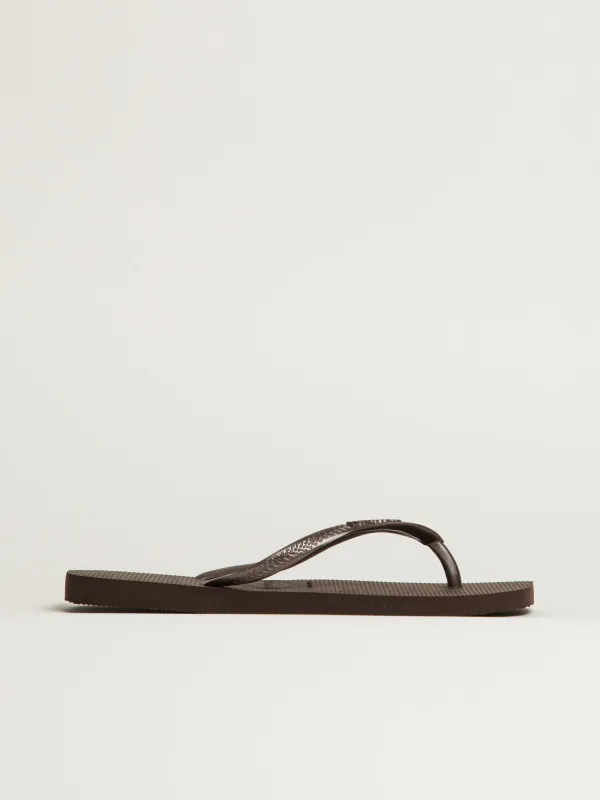 WOMENS HAVAIANAS SLIM SQUARE SANDALS - DARK BROWN made by Havaianas
