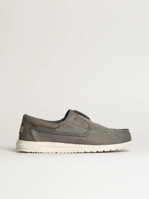 MENS HEY DUDE WALLY CRUZ STRETCH CANVAS - GREY sold by Blackwell