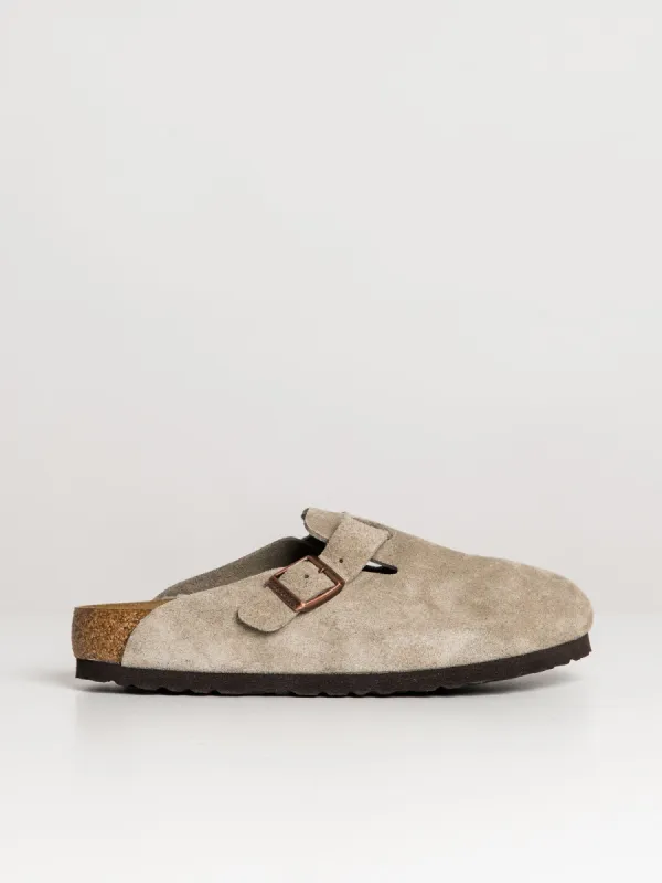 WOMENS BIRKENSTOCK BOSTON SOFT FOOTBED CLOGS - REGULAR - TAUPE sold by Blackwell