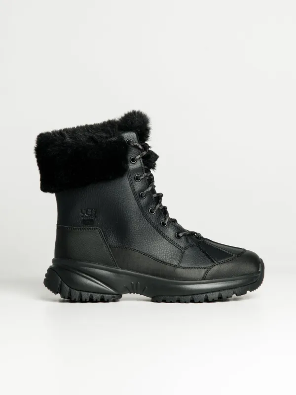 WOMENS UGG YOSE FLUFF BOOT - BLACK sold by Blackwell