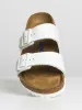 WOMENS BIRKENSTOCK ARIZONA SOFT FOOTBED LEATHER REG SANDALS - WHITE sold by Blackwell