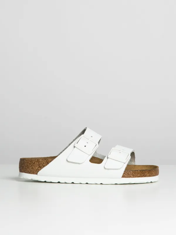 WOMENS BIRKENSTOCK ARIZONA SOFT FOOTBED LEATHER REG SANDALS - WHITE sold by Blackwell