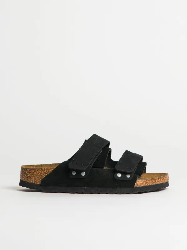 WOMENS BIRKENSTOCK UJI SUEDE NUBUCK SANDALS - MEDIUM/NARROW - BLACK sold by Blackwell
