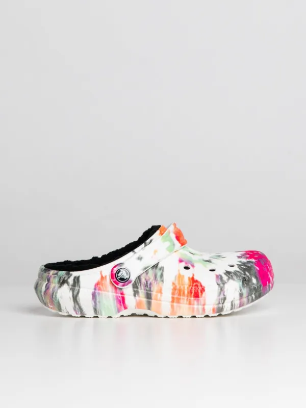 WOMENS CROCS CLASSIC LINED TIE DYE GRAPHIC CLOG - CLEARANCE sold by Blackwell