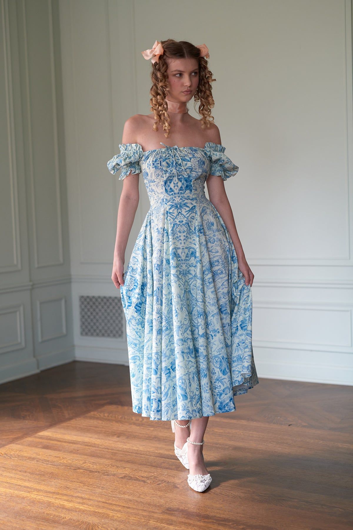 The Porcelain Garden Party Dress sold by Selkie product image thumbnail 3