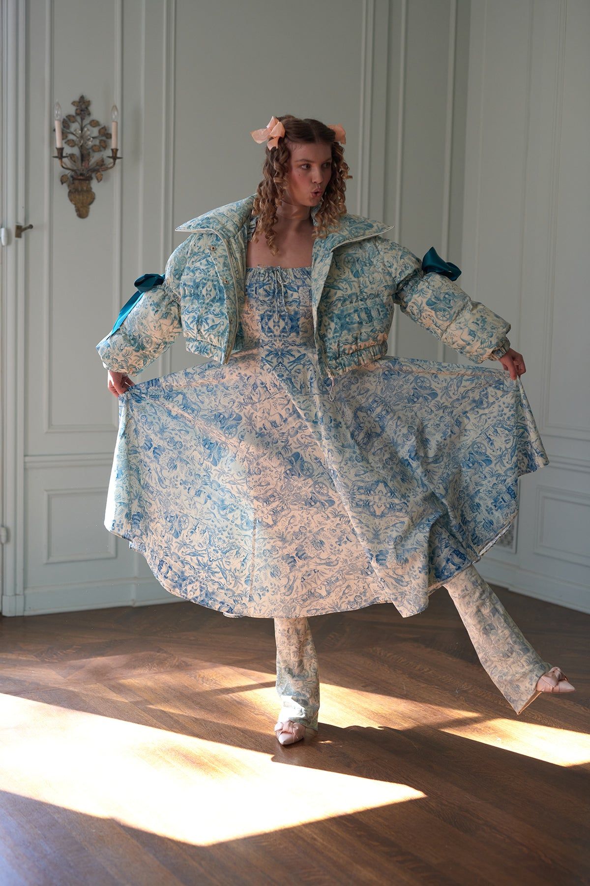 The Porcelain Garden Party Dress sold by Selkie product image thumbnail 6