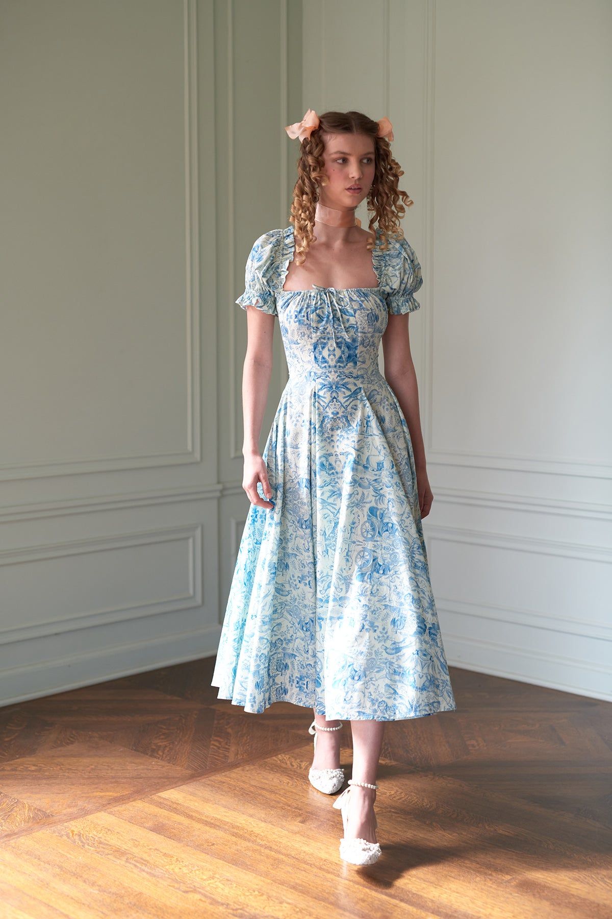 The Porcelain Garden Party Dress sold by Selkie product image thumbnail 5