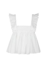 The Ivory Ruffle Apron Top sold by Selkie