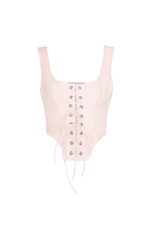 The Strawberry Milk Duchess Corset sold by Selkie