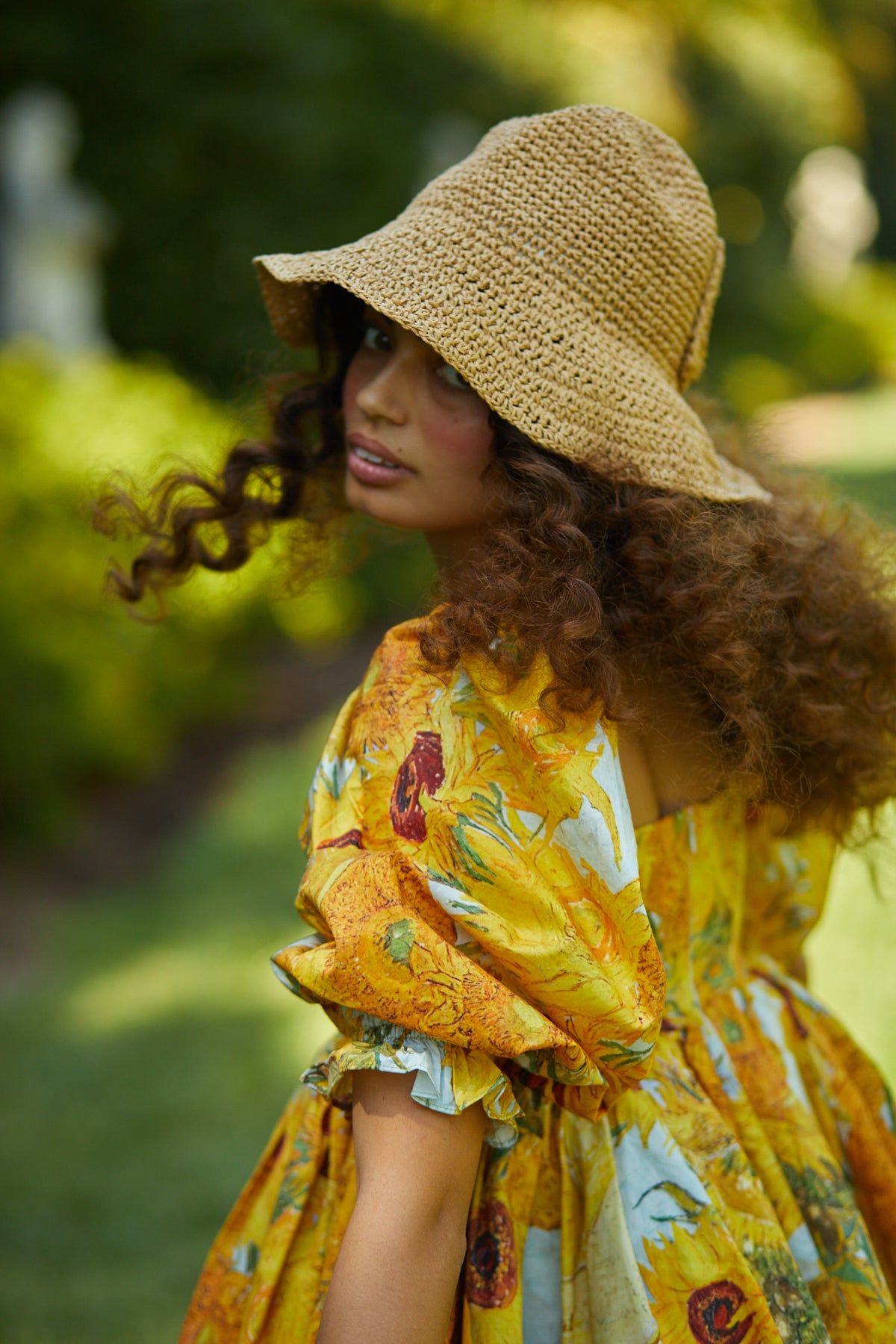 【LOULOUSEOUL】Cottage Stripe Puff Dress (Yellow) LOULOUSEOUL Cottage Stripe Puff Dress - Yellow