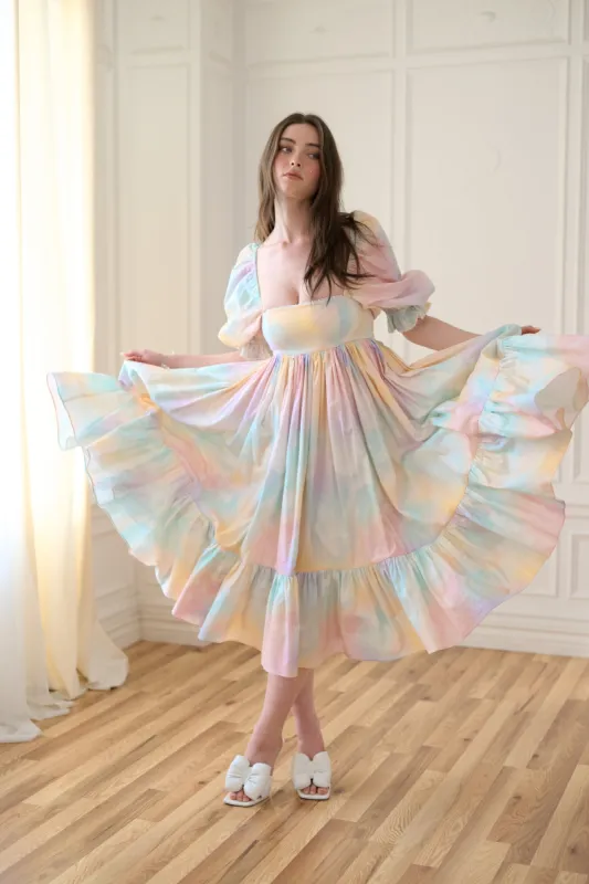 The Dopamine French Puff Dress sold by Selkie