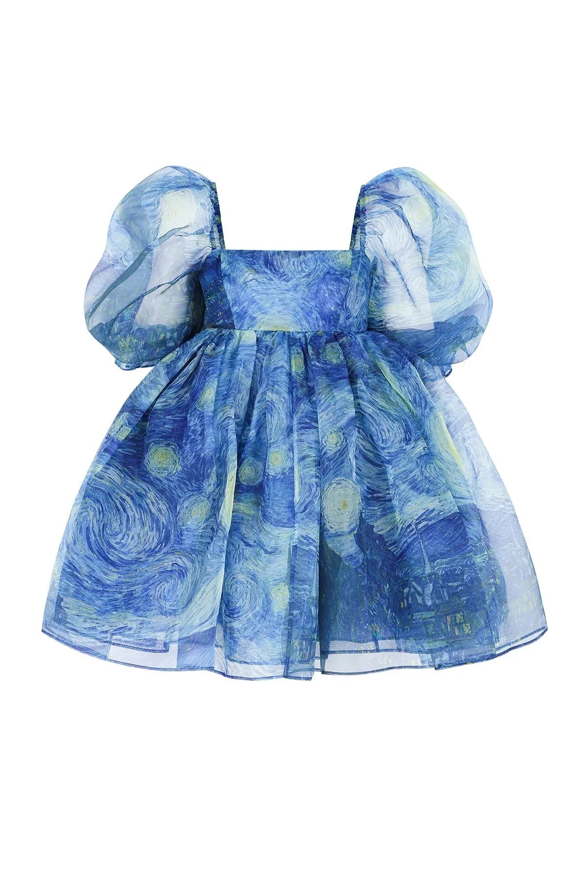 The Starry Night Silk Puff Dress sold by Selkie product image thumbnail 2