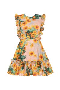 The Monet Sunflowers Bebe Pinafore Dress sold by Selkie