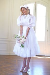 The Ivory Silk Satin French Storybook Dress sold by Selkie