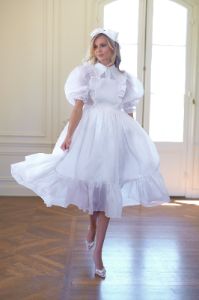 The Ivory Silk Satin French Storybook Dress sold by Selkie
