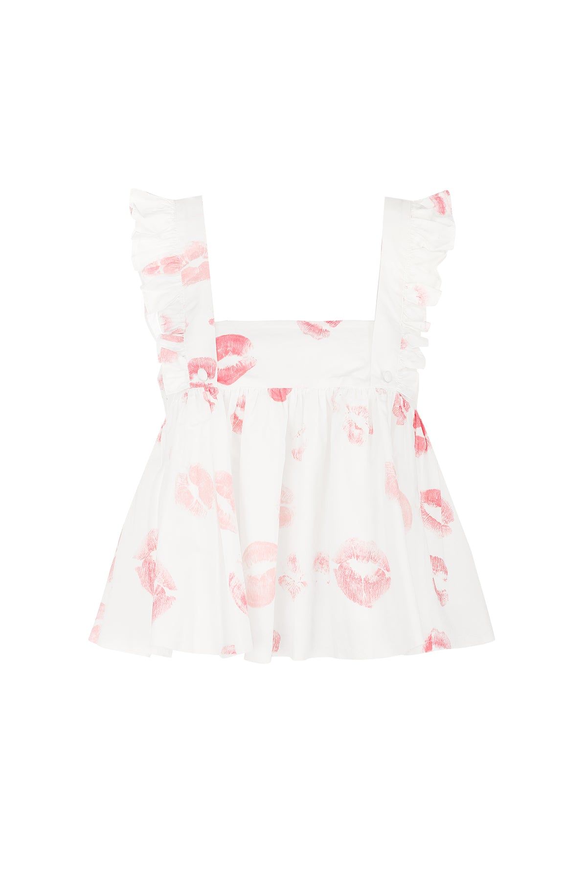 Kiss on the Lips Ruffle Apron Top sold by Selkie product image thumbnail 2
