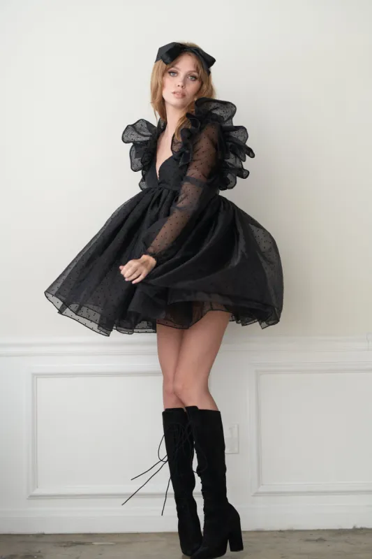 The Caviar Sugarfrill Puff Dress made by Selkie