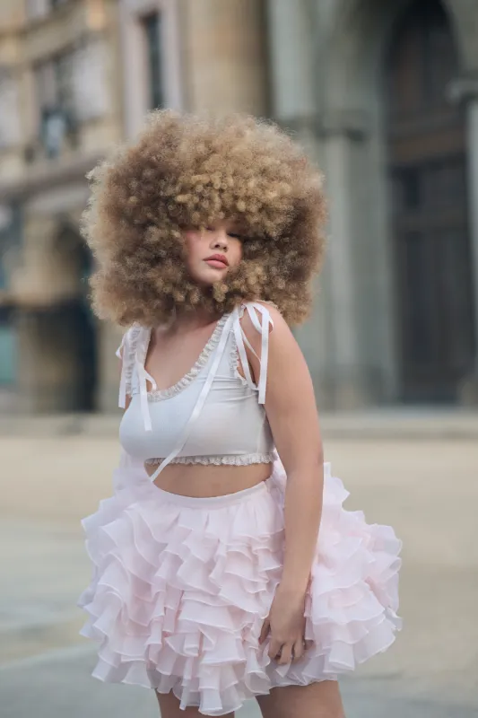 The Strawberry Milk Lace Ivory Adore You Tank sold by Selkie