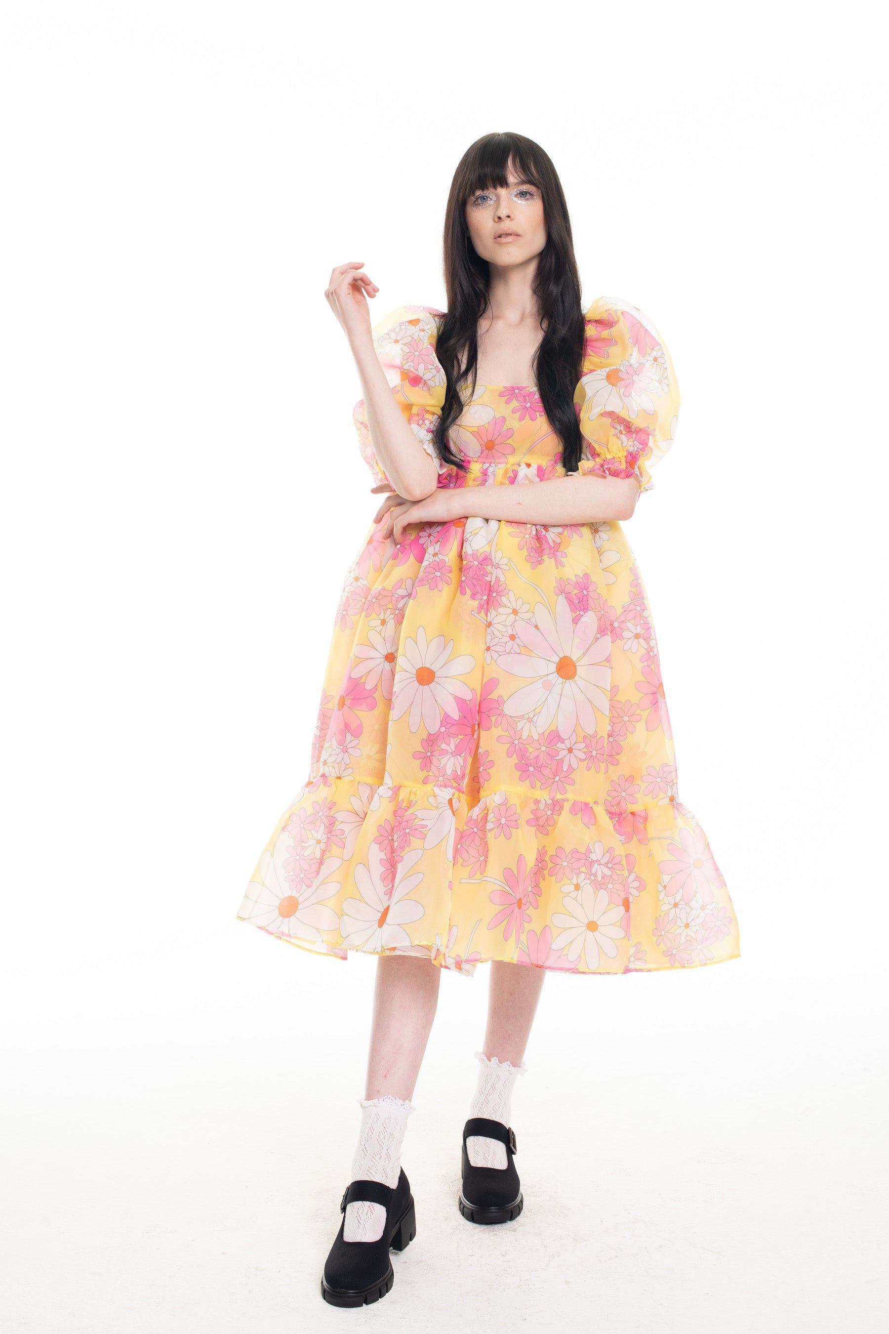 The Goldie French Puff Dress sold by Selkie