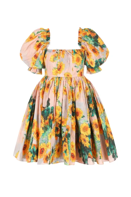 The Monet Sunflowers Beach Day Dress sold by Selkie
