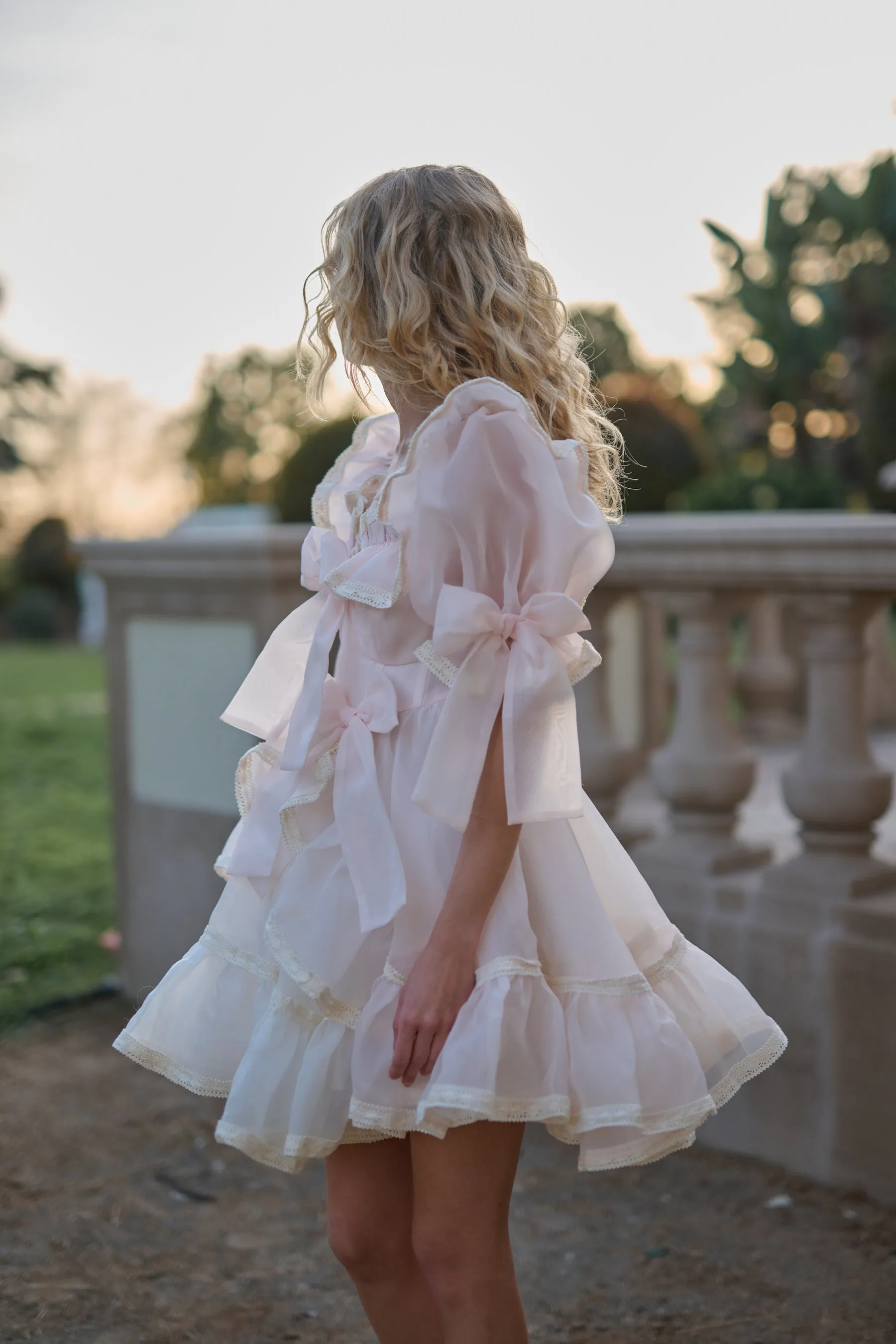 The Peach Skin Mini Carriage Dress sold by Selkie product image thumbnail 5