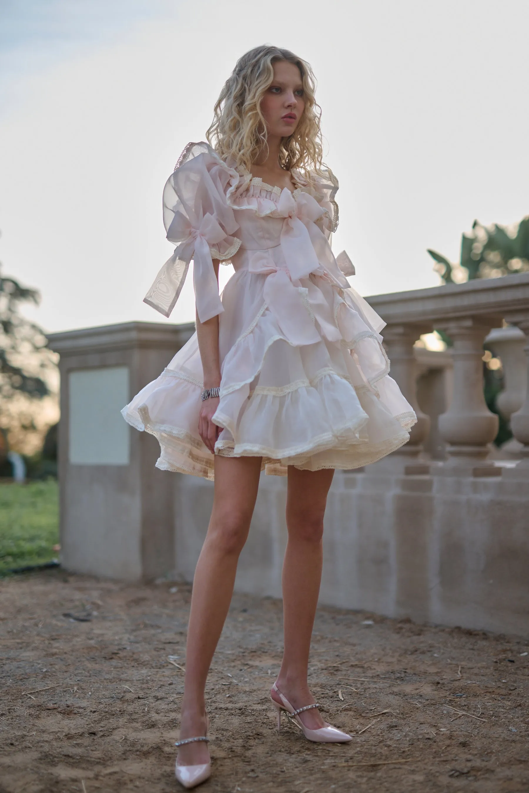 The Peach Skin Mini Carriage Dress sold by Selkie product image thumbnail 3