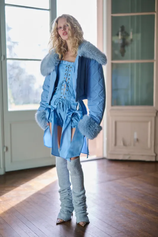 The Robin's Egg Earhart Puffer sold by Selkie