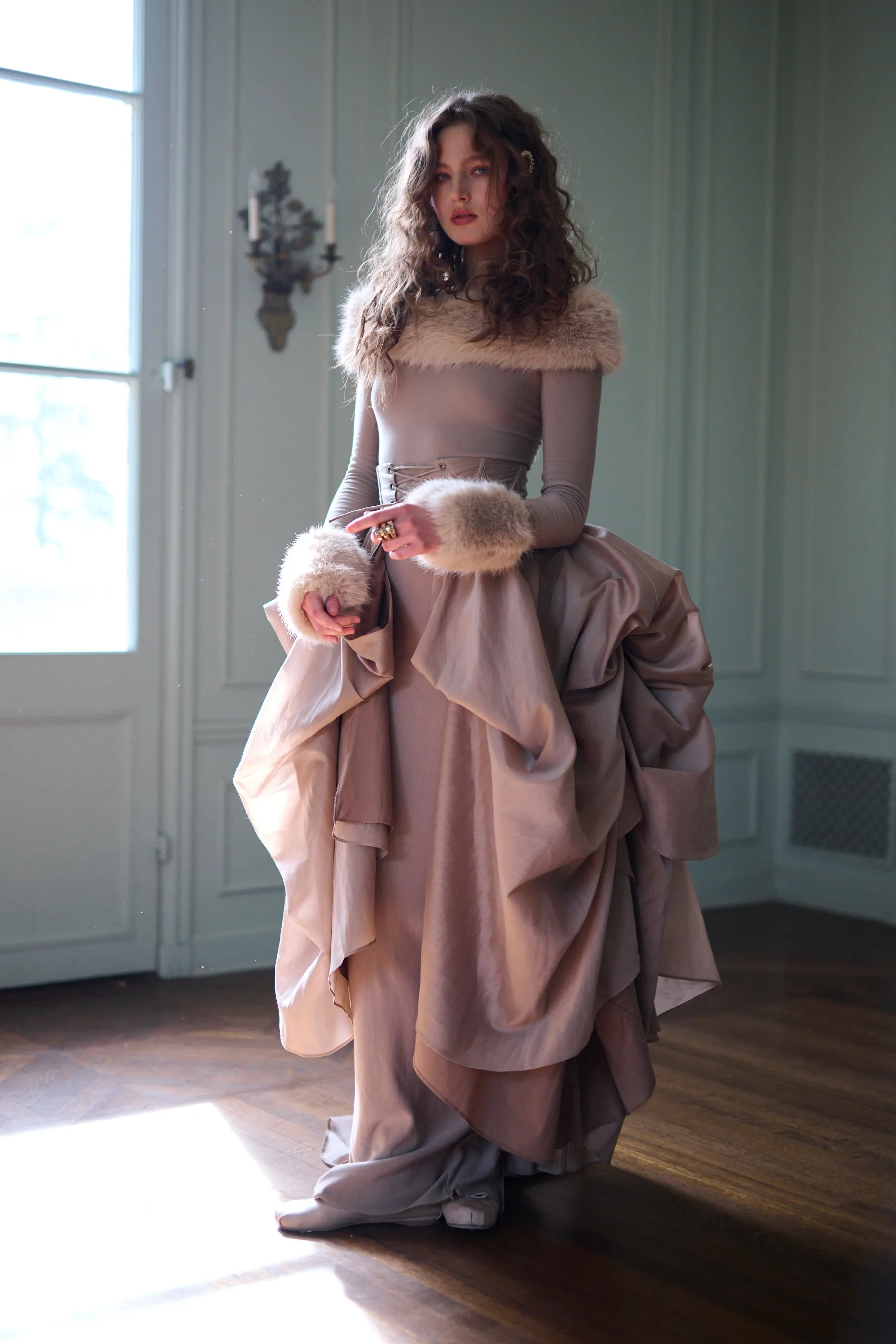 The Almond Corset Skirt Tournure sold by Selkie product image thumbnail 3