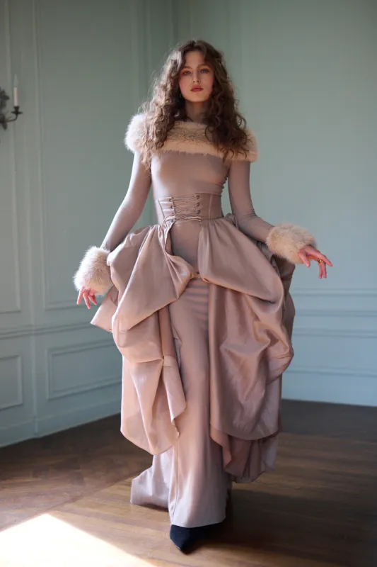 The Almond Corset Skirt Tournure made by Selkie