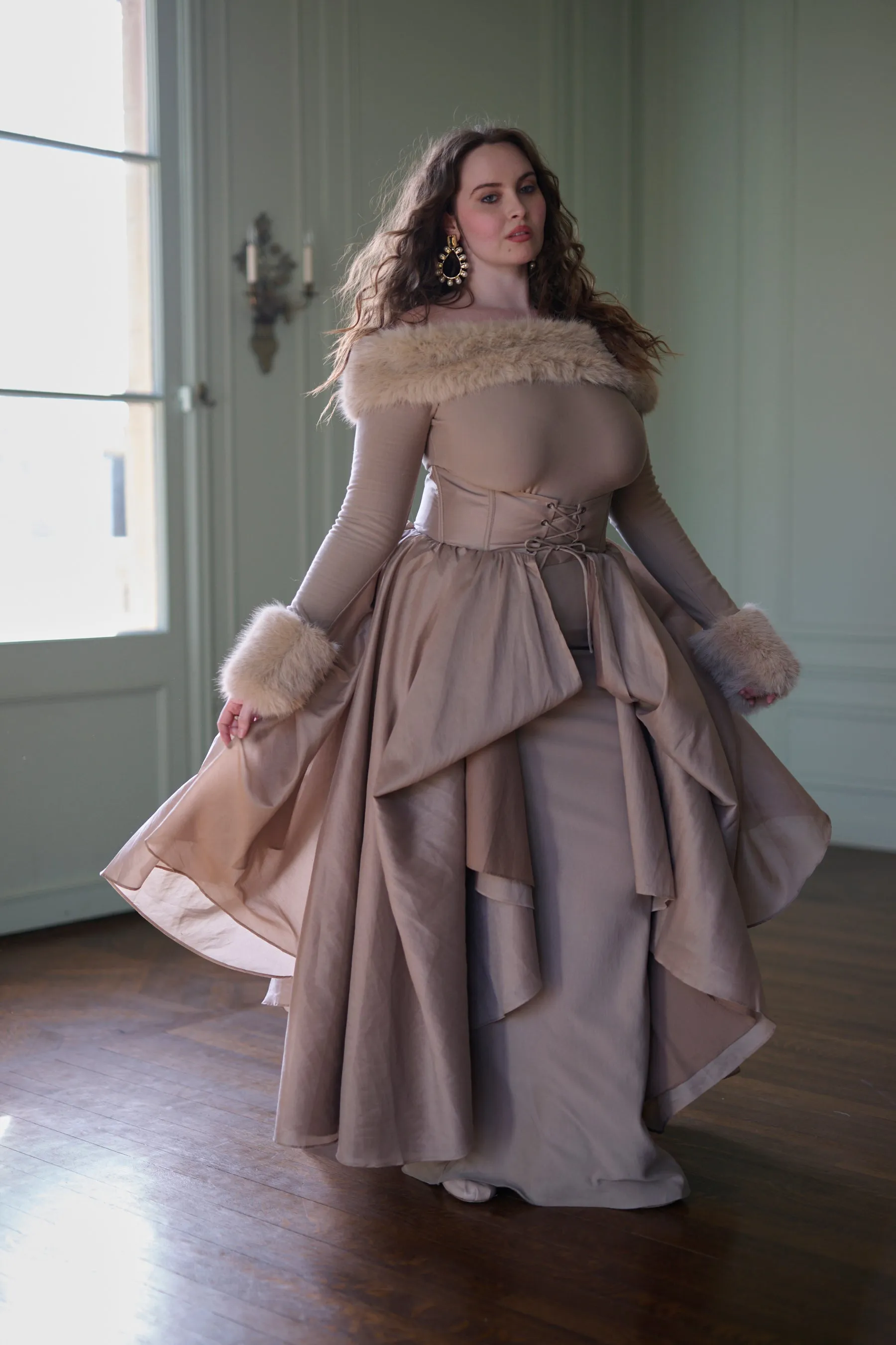 The Almond Corset Skirt Tournure sold by Selkie product image thumbnail 5