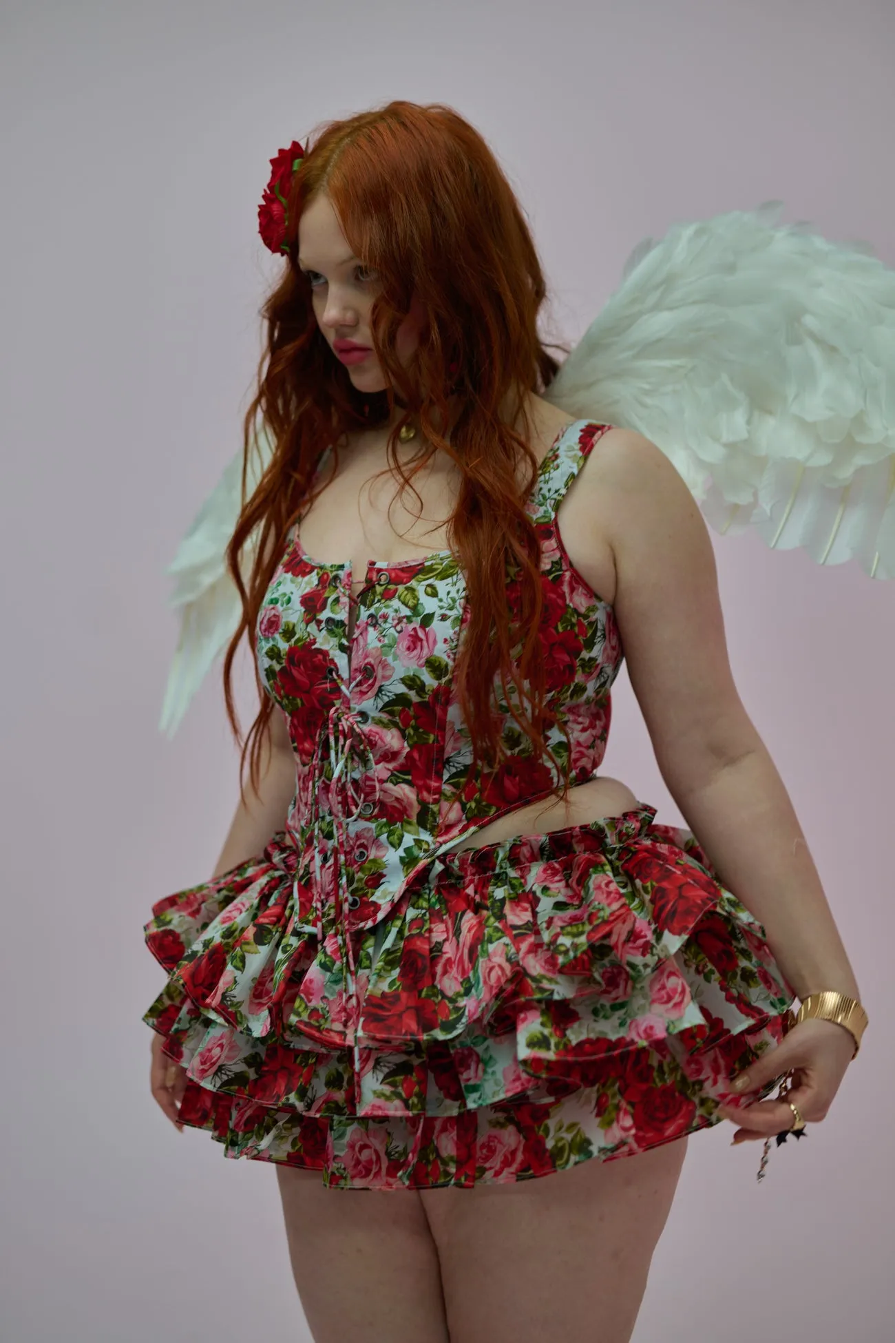 Roses Are Red Duchess Corset sold by Selkie product image thumbnail 3