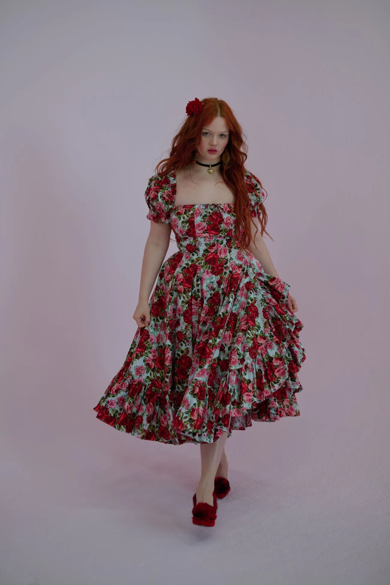 Roses Are Red Foxglove Dress sold by Selkie product image thumbnail 3