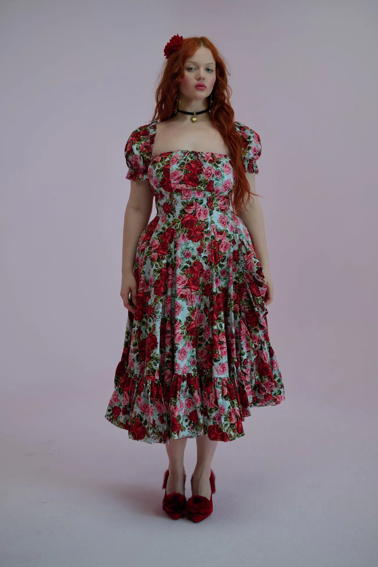 Roses Are Red Foxglove Dress sold by Selkie product image thumbnail 5