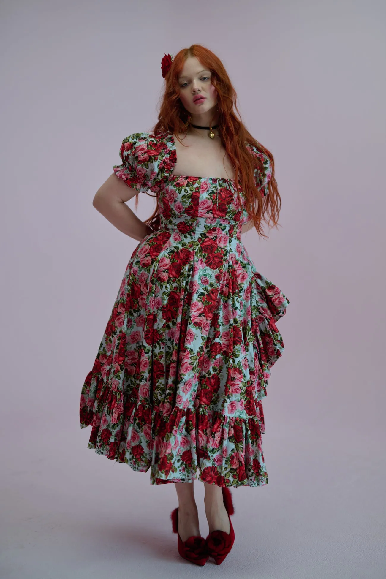 Roses Are Red Foxglove Dress sold by Selkie product image thumbnail 2