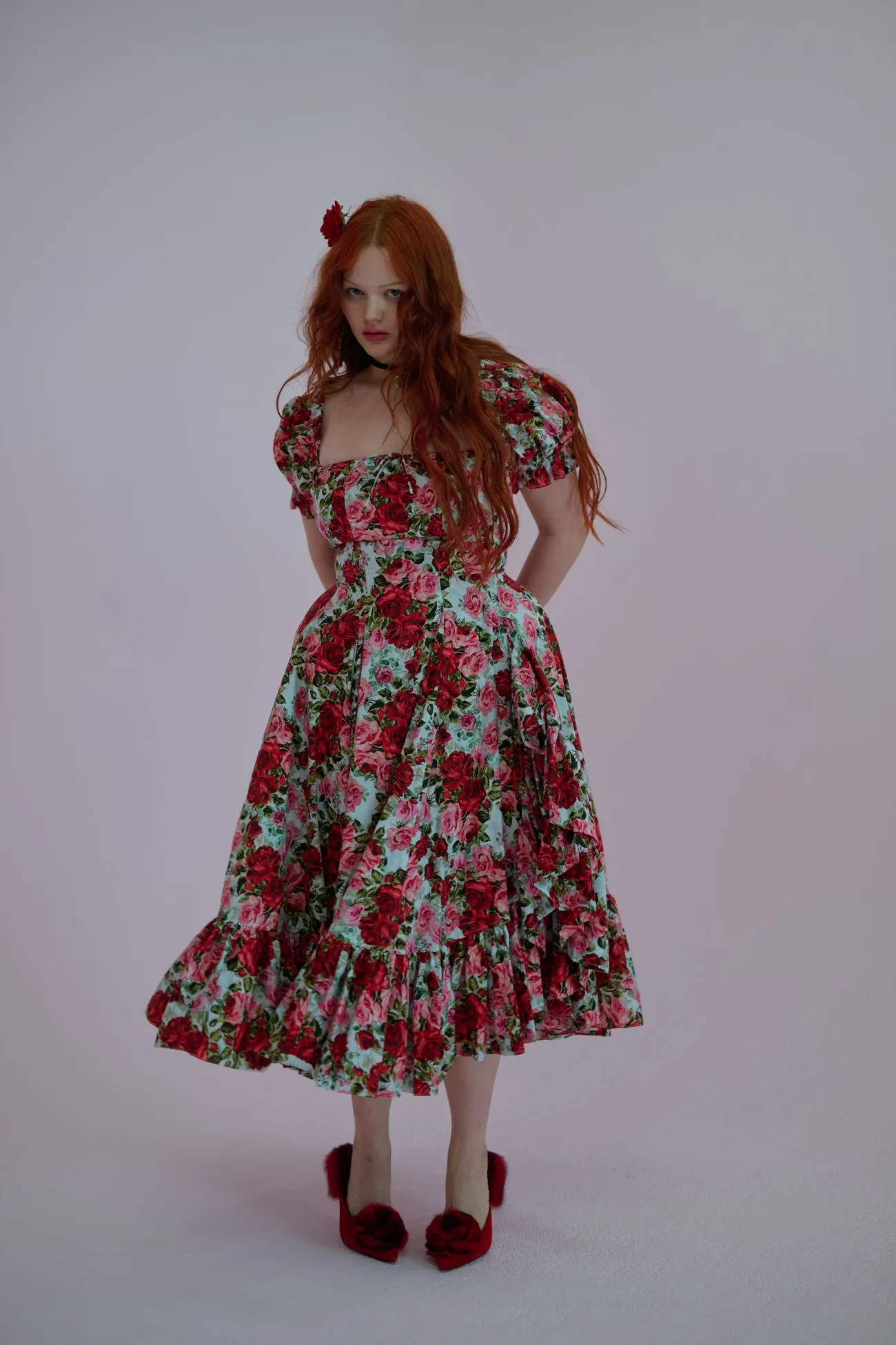 Roses Are Red Foxglove Dress sold by Selkie product image thumbnail 4