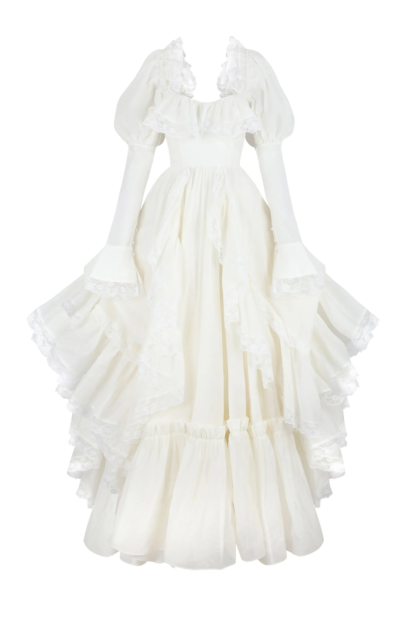 The Ivory Silk Organdy Maiden Gown sold by Selkie product image thumbnail 4